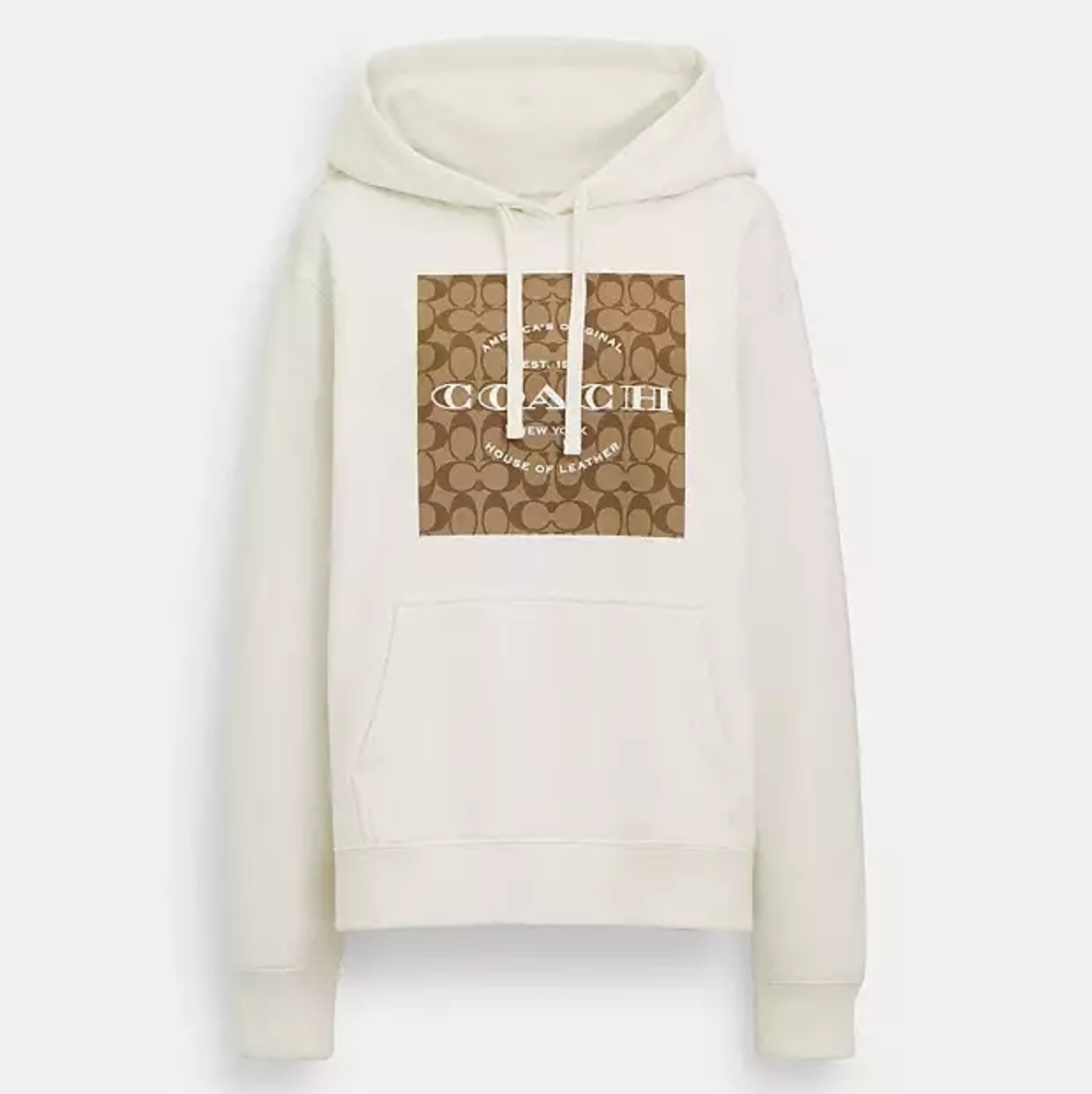 New Coach Women's Cream Hoodie - Picture 2 of 6
